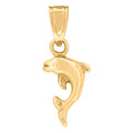10K Yellow Gold Womens Dolphin Animal Charm Pendant