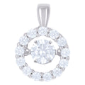 925 Sterling Silver Womens Cubic Zirconia Fashion Round Charm Pendant