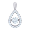925 Sterling Silver Womens Cubic Zirconia Fashion Teardrop Charm Pendant