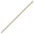 10K Two-Tone Gold Womens Link Bracelet Size 7 Inches