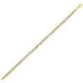 10K Two-Tone Gold Womens Link Bracelet Size 8 Inches