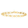 10K Yellow Gold Womens Heart Link 7" Bracelet