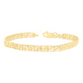 10K Yellow Gold Womens Leaf Link Bracelet 7 Inches