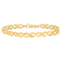 10K Yellow Gold Womens Infinity Love Symbol Link 8" Bracelet