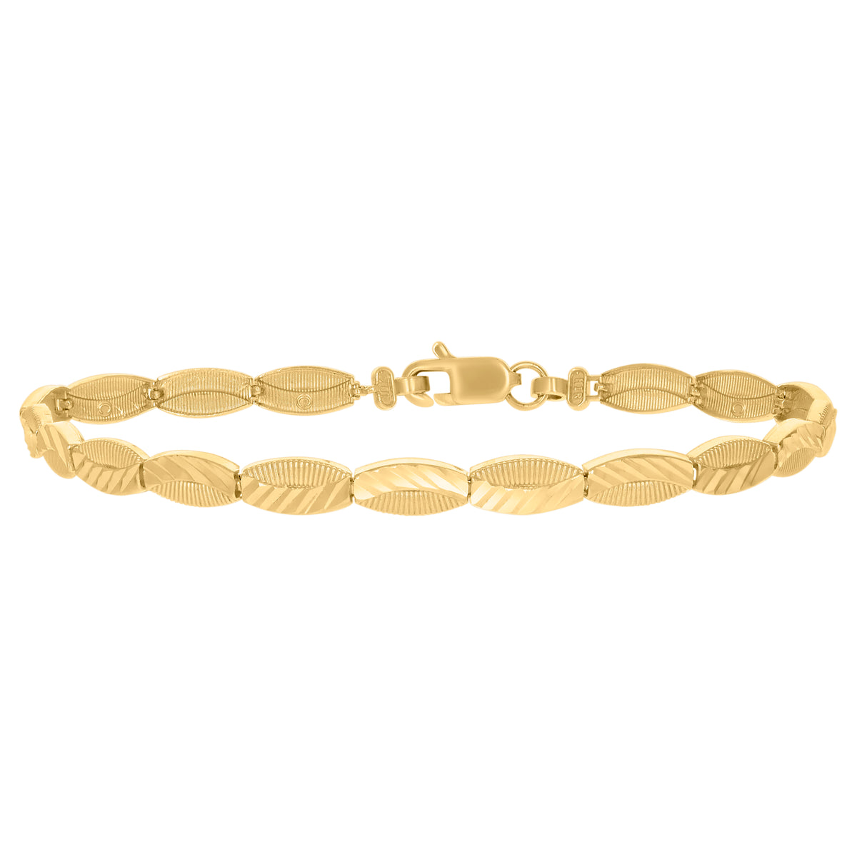 10K Yellow Gold Womens Infinity Link Bracelet Size 8 Inches