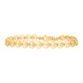 10K Yellow Gold Womens Heart Link 8" Bracelet