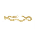 10K Yellow Gold Womens Wave Pattern Link Bracelet Size 7 Inches