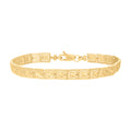 10K Yellow Gold Womens Square Link Bracelet Size 8 Inches