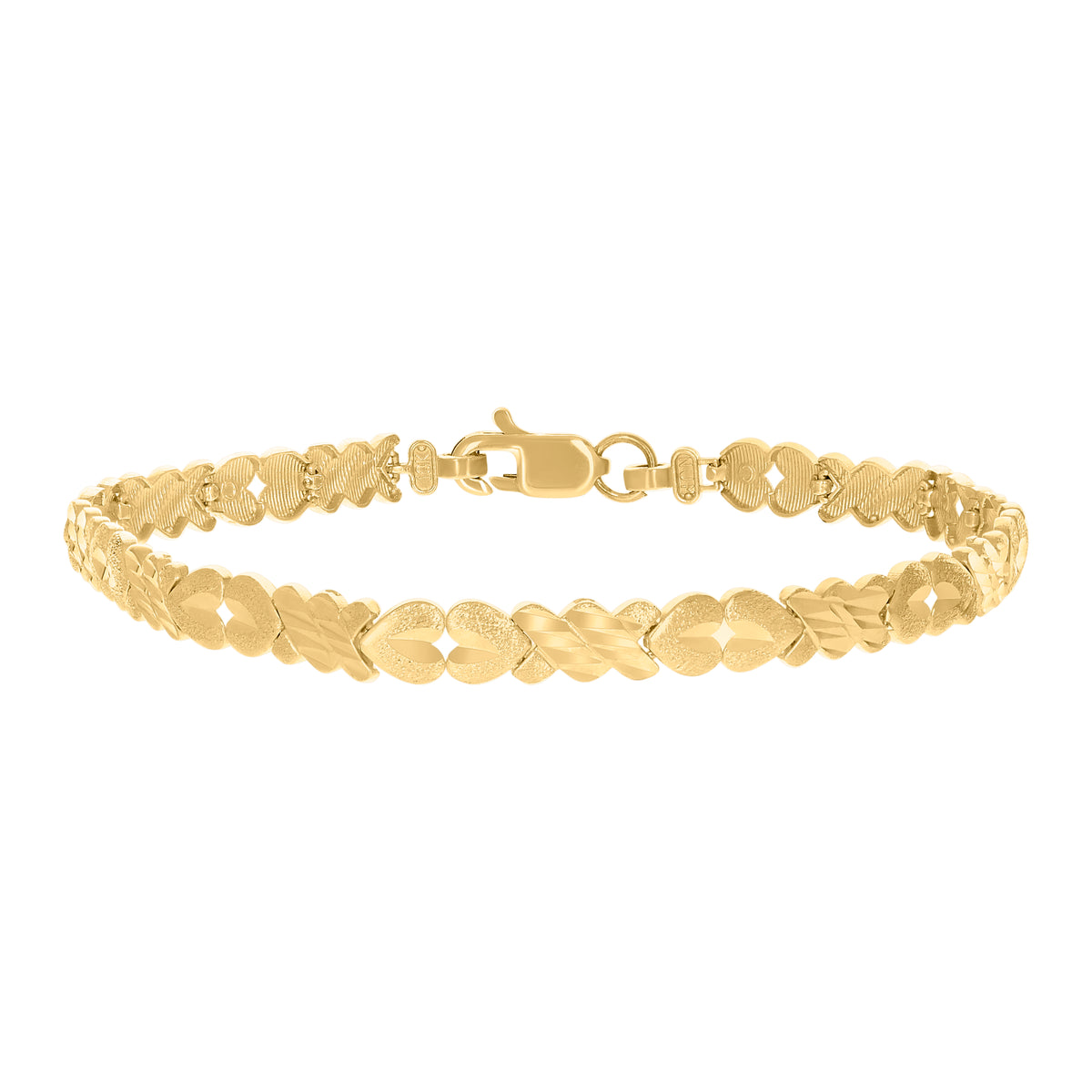 10K Yellow Gold Womens Stampato 8" Bracelet