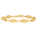 10K Yellow Gold Womens Link Fashion 7" Bracelet