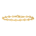 10K Yellow Gold Womens Heart Key Lock & Key Link 7" Bracelet