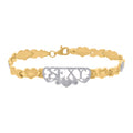 10K Two-tone Gold Womens SEXY Heart Link 7" Bracelet