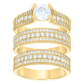 14K Gold Cubic Zirconia Trio Ring
