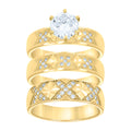 14K Gold Cubic Zirconia Trio Ring