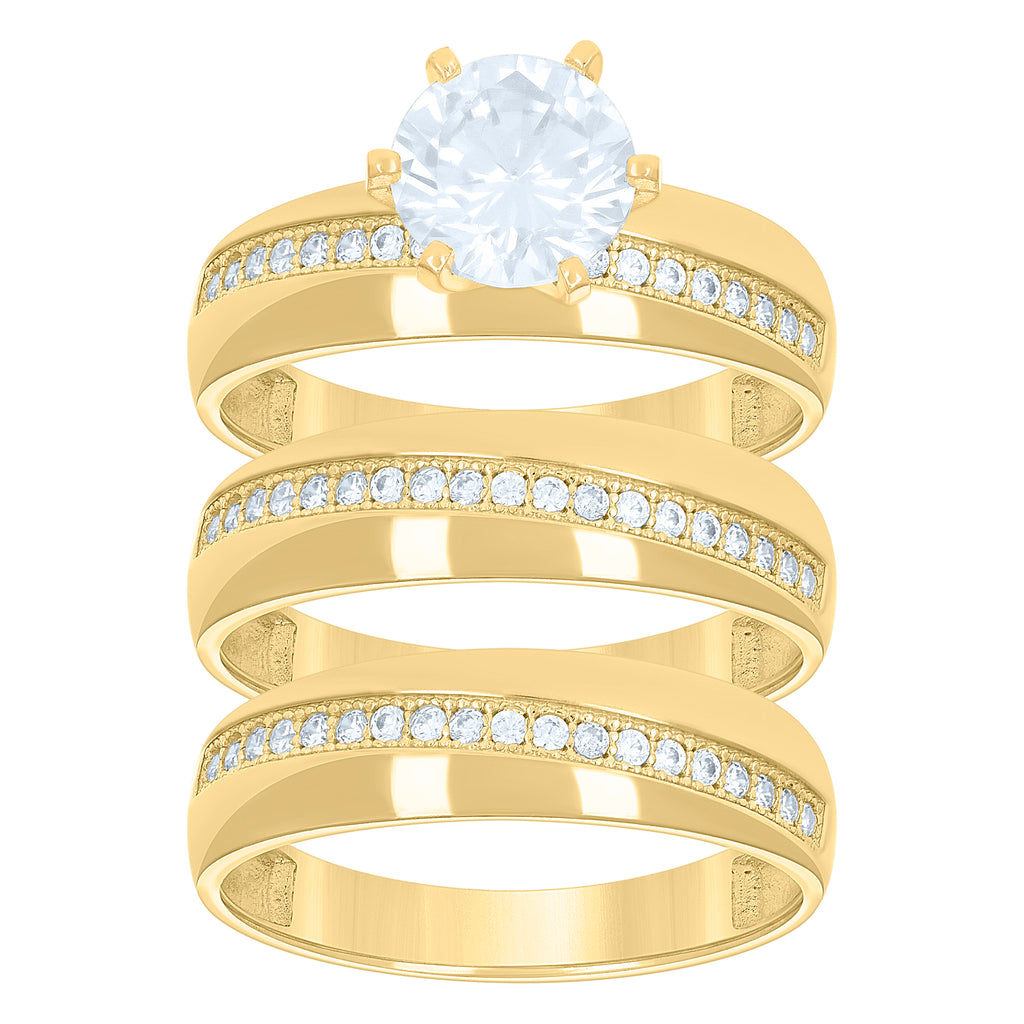 14K Gold Cubic Zirconia Duo Ring