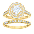 14K Gold Cubic Zirconia Duo Ring