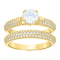 14K Gold Cubic Zirconia Duo Ring