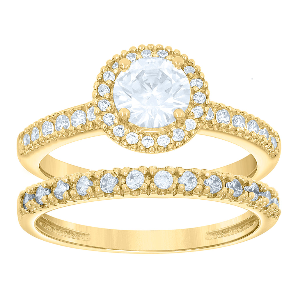 14K Gold Cubic Zirconia Duo Ring