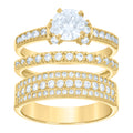 14K Gold Cubic Zirconia Trio Ring