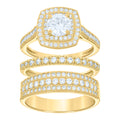 14K Gold Cubic Zirconia Trio Ring