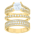 14K Gold Cubic Zirconia Trio Ring