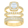 14K Gold Cubic Zirconia Trio Ring