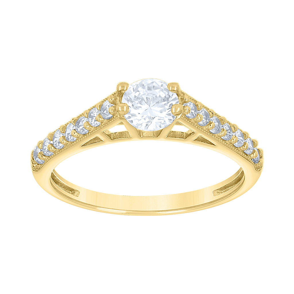 14K Gold Cubic Zirconia Ring