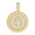 925 Sterling Silver Yellow-tone Men Cubic-Zirconia Praying Hands Symbol Religious Charm Pendant