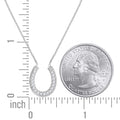 925 Sterling Silver Women Cubic Zirconia Rolo Link Horseshoe Necklace