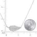 925 Sterling Silver Women Cubic Zirconia Rolo Link Nature Inspired Necklace