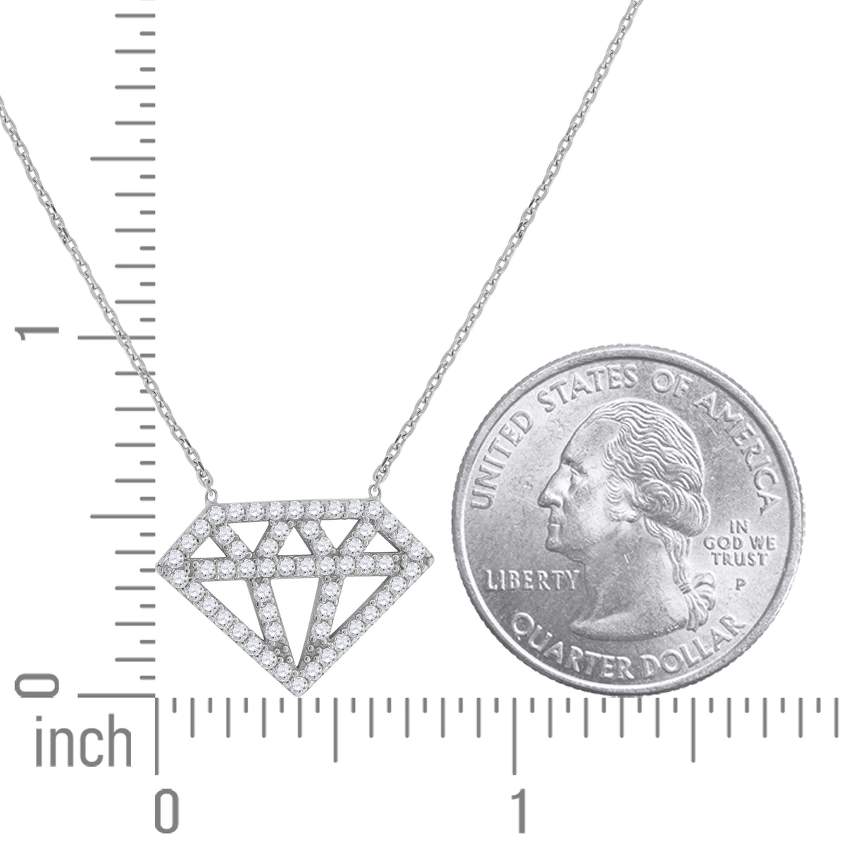 925 Sterling Silver Women Cubic Zirconia Rolo Link Diamond Necklace