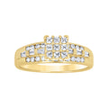 10K Two-Tone Gold Womens Princess And Baguette CZ Engagement Ring Size 7