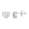 925 Sterling Silver Women Cubic-Zirconia Heart Stud Earrings