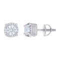 925 Sterling Silver Unisex Cubic-Zirconia Fashion Stud Earrings