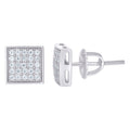 925 Sterling Silver Cubic Zirconia Unisex Round Stud Earrings