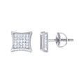 925 Sterling Silver Unisex Cubic Zirconia Kite Stud Earrings
