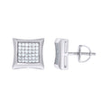 925 Sterling Silver Unisex Cubic Zirconia Kite Stud Earrings