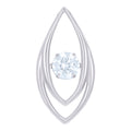 925 Sterling Silver Womens Aqua Cubic Zirconia Fashion Teardrop Slide Charm Pendant