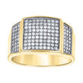 14K Two-tone Gold Mens Cubic Zirconia Cluster Square Head Ring