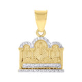 10K Gold Two-Tone Diamond-Cut Mens Last Supper Religious Charm Pendant