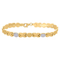 10K Two-tone Gold Womens 7" Stampato Bracelet