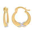 10K Two-Tone Gold Womens Infinity Hoop Earrings