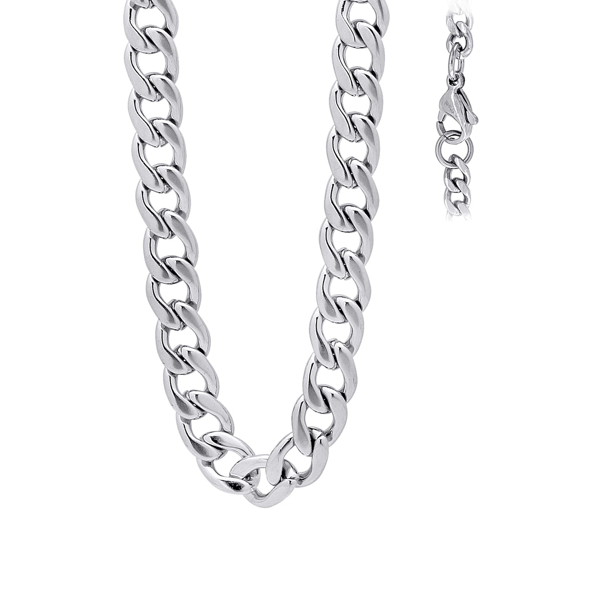Stainless Steel Unisex 5mm 8,9, 16-40 Inches Cuban Fashion Link Chain Necklace