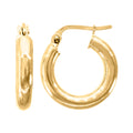 10K Yellow Gold Womens Polished Tube Hoop Earrings