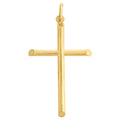 10K Yellow Gold Mens Cross Religious Charm Pendant
