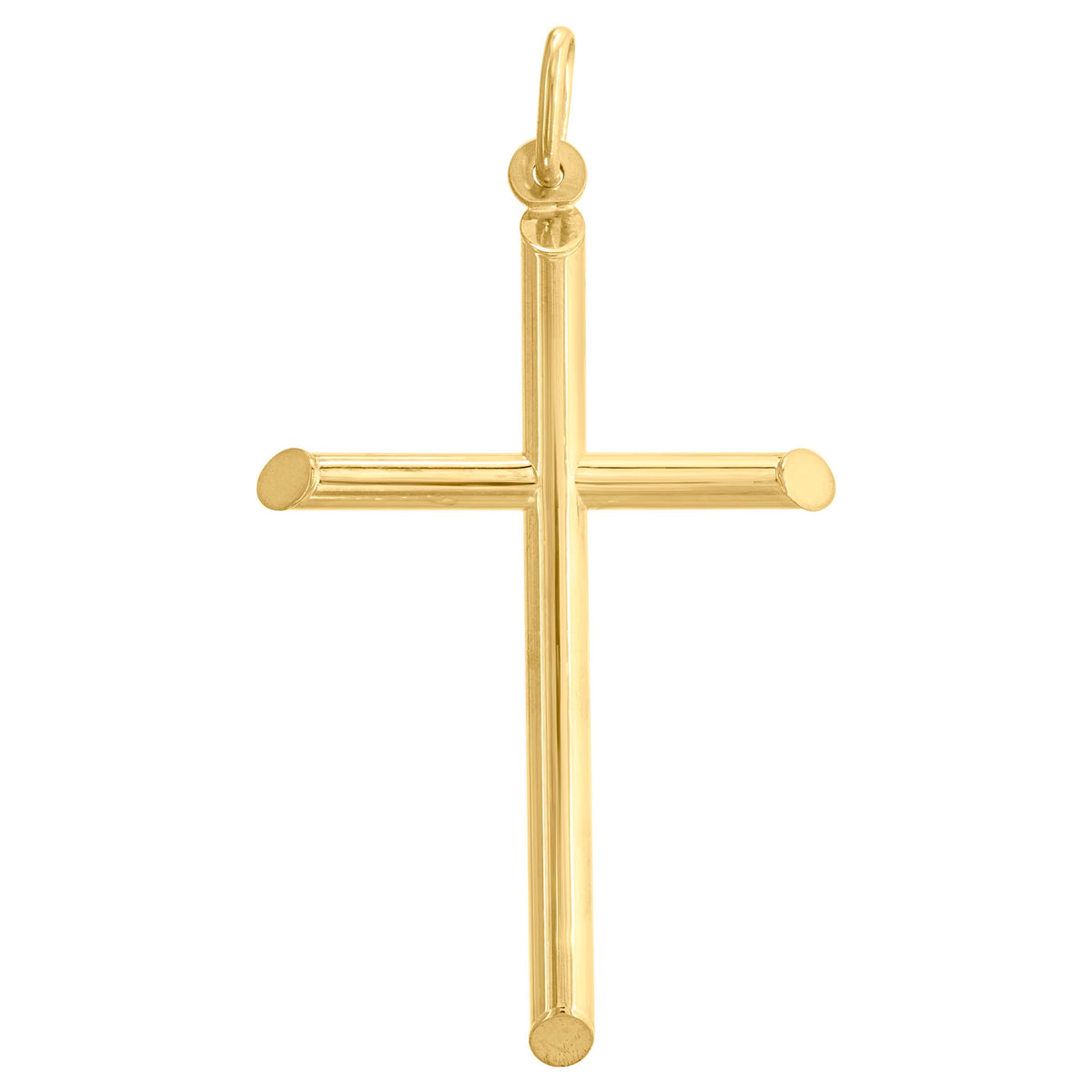 10K Yellow Gold Mens Cross Religious Charm Pendant