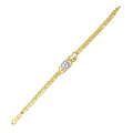 10K Two-tone Gold Womens I Love You Heart Charm Bracelet Size 8 Inches