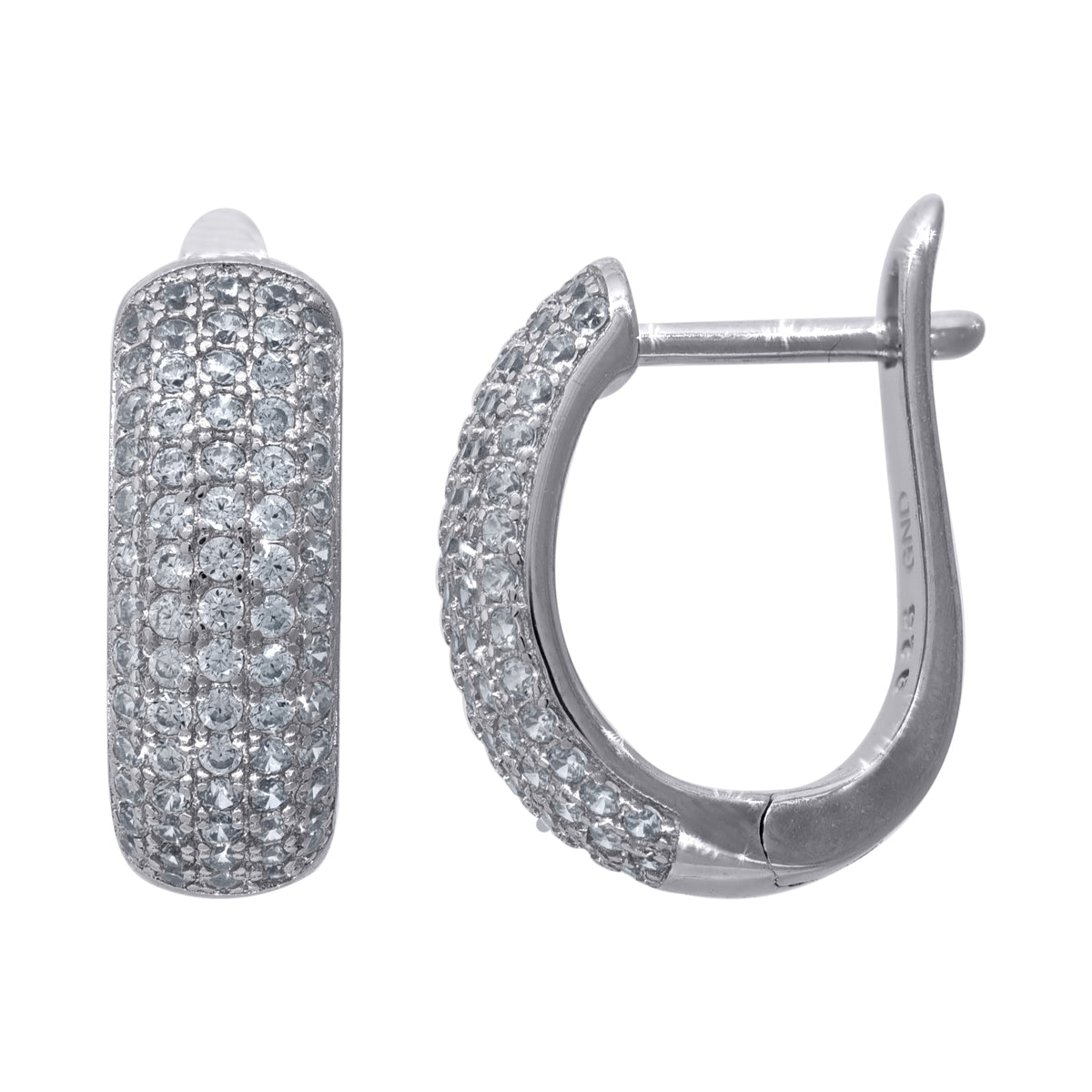 925 Sterling Silver Womens Cubic Zirconia French Clip Earrings