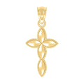 10K Yellow Gold Unisex Passion Cross Religious Charm Pendant