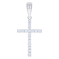 925 Sterling Silver Unisex Cz Cross Religious Charm Pendant